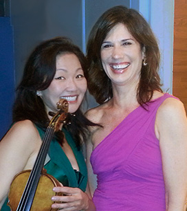 With cellist Wendy Sutter after performing the Philip&nbsp;Glass <i>Double&nbsp;Concerto</i>